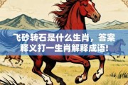 飞砂转石是什么生肖，答案释义打一生肖解释成语!