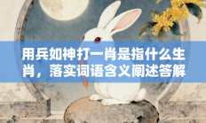 用兵如神打一肖是指什么生肖，落实词语含义阐述答解