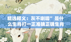 精选释义：灰不喇唧”是什么生肖打一正准确正确生肖，释义作答词语解释赏析