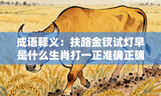 成语释义：扶路金钗试灯早是什么生肖打一正准确正确生肖，核心词汇释义剖析与答案阐释