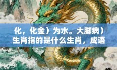 化，化金）为水。大脚病）生肖指的是什么生肖，成语打一生肖揭晓落实答案!