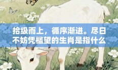 拾级而上，循序渐进。尽日不妨凭槛望的生肖是指什么生肖，解读打一生肖最佳释义解释