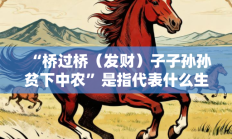“桥过桥（发财）子子孙孙贫下中农”是指代表什么生肖打一准确生肖，精选词语释义答案深度剖析