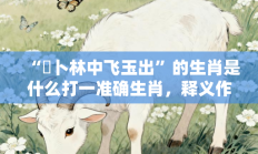 “薝卜林中飞玉出”的生肖是什么打一准确生肖，释义作答词语解释赏析