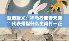 甄选释义：神马行空普天瑞”代表是指什么生肖打一正准确生肖，核心词汇释义剖析与答案阐释