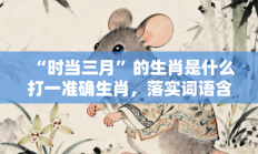 “时当三月”的生肖是什么打一准确生肖，落实词语含义阐述答解