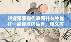 晓雾蒙蒙指代表是什么生肖打一最佳准确生肖，释义答案解释分析