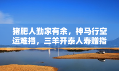 猪肥人勤家有余，神马行空运难挡，三羊开泰人寿赠指代表是什么生肖打一最佳准确生肖，释义答案解释分析