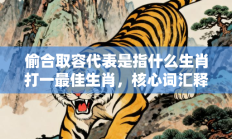 偷合取容代表是指什么生肖打一最佳生肖，核心词汇释义剖析与答案阐释