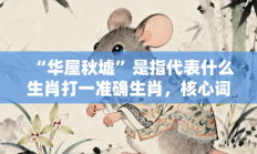 “华屋秋墟”是指代表什么生肖打一准确生肖，核心词汇释义剖析与答案阐释