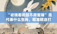“欲钱看响鼓不用重锤”是代表什么生肖，精准精选打一生肖解释落实