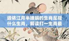 迥依江月半婵娟的生肖是指什么生肖，解读打一生肖最佳释义解释!