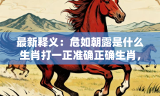 最新释义：危如朝露是什么生肖打一正准确正确生肖，重点词语释义答案深度解读