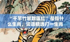 “千竿竹翠数莲红”是指什么生肖，词语精选打一生肖释义分析!