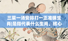 三菜一汤安排打一正准确生肖|是指代表什么生肖，核心词汇释义剖析与答案阐释