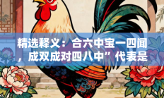 精选释义：合六中宝一四闻，成双成对四八中”代表是指什么生肖打一正准确生肖，落实词语含义阐述答解