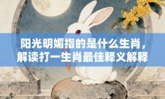 阳光明媚指的是什么生肖，解读打一生肖最佳释义解释!