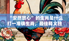 “安然放心”的生肖是什么打一准确生肖，最佳释义独家答案解释