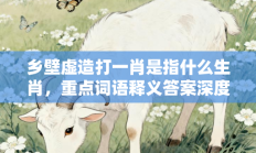 乡壁虚造打一肖是指什么生肖，重点词语释义答案深度解读