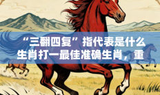 “三翻四复”指代表是什么生肖打一最佳准确生肖，重点词语释义答案深度解读
