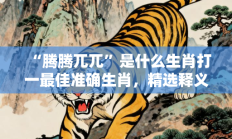 “腾腾兀兀”是什么生肖打一最佳准确生肖，精选释义答案解释!