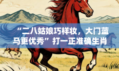 “二八姑娘巧样妆，大门蓝马更优秀”打一正准确生肖|是指代表什么生肖，精选释义答案解释!