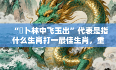 “薝卜林中飞玉出”代表是指什么生肖打一最佳生肖，重点词语释义答案深度解读