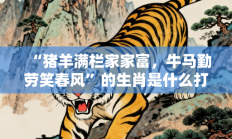 “猪羊满栏家家富，牛马勤劳笑春风”的生肖是什么打一准确生肖，精选释义答案解释!