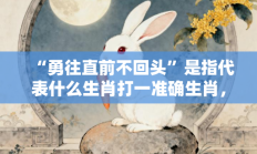 “勇往直前不回头”是指代表什么生肖打一准确生肖，精选释义词语答案解释