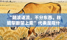 “随波逐流，不分东西。秋蟾掣断架上索”代表是指什么生肖打一最佳生肖，重点词语释义答案深度解读