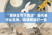 “更移玉节下西清”是代表什么生肖，词语精选打一生肖释义分析!