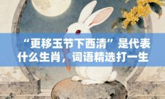 “更移玉节下西清”是代表什么生肖，词语精选打一生肖释义分析!