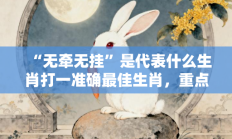 “无牵无挂”是代表什么生肖打一准确最佳生肖，重点词语释义答案深度解读