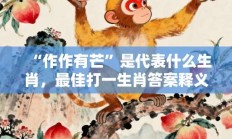 “作作有芒”是代表什么生肖，最佳打一生肖答案释义解释!