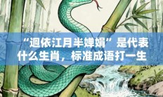“迥依江月半婵娟”是代表什么生肖，标准成语打一生肖答案解析!