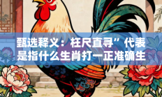 甄选释义：枉尺直寻”代表是指什么生肖打一正准确生肖，精粹词汇答案注解与探析
