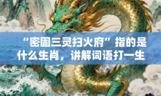 “密固三灵扫火府”指的是什么生肖，讲解词语打一生肖解释释义!