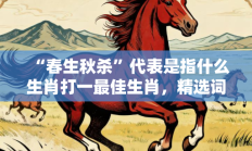 “春生秋杀”代表是指什么生肖打一最佳生肖，精选词语释义答案深度剖析