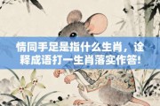 情同手足是指什么生肖，诠释成语打一生肖落实作答!