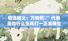 精选释义：万物照蘇”代表是指什么生肖打一正准确生肖，落实词语含义阐述答解