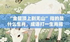 “金鳌顶上别无山”指的是什么生肖，成语打一生肖揭晓落实答案!