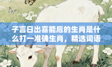 子言日出喜能卮的生肖是什么打一准确生肖，精选词语释义答案深度剖析