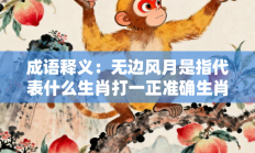 成语释义：无边风月是指代表什么生肖打一正准确生肖，落实词语含义阐述答解