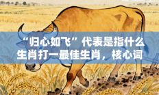 “归心如飞”代表是指什么生肖打一最佳生肖，核心词汇释义剖析与答案阐释