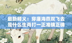 最新释义：穿廉海燕双飞去是什么生肖打一正准确正确生肖，落实词语含义阐述答解