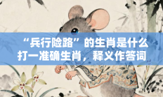 “兵行险路”的生肖是什么打一准确生肖，释义作答词语解释赏析