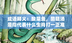 成语释义：酸菜鱼，菌菇汤是指代表什么生肖打一正准确生肖，落实词语含义阐述答解