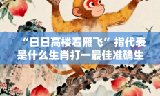 “日日高楼看雁飞”指代表是什么生肖打一最佳准确生肖，精选释义答案解释!