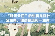 “暗无天日”的生肖是指什么生肖，词语精选打一生肖释义分析!