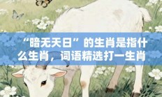 “暗无天日”的生肖是指什么生肖，词语精选打一生肖释义分析!